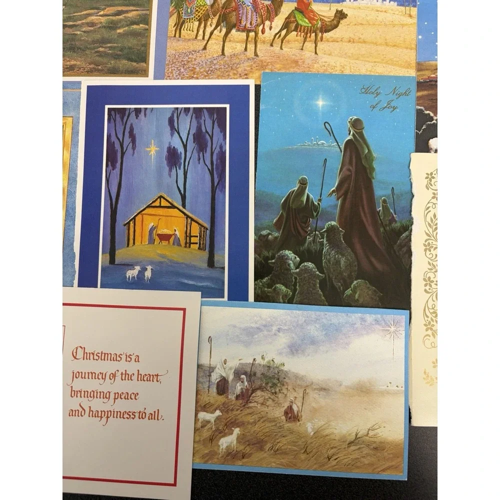 Vintage Christmas Cards Fronts ONLY Nativity Scrapbooking Crafts Lot of 50+